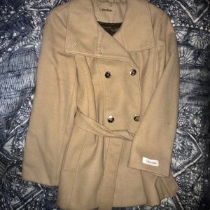 CALVIN KLEIN TAN COAT